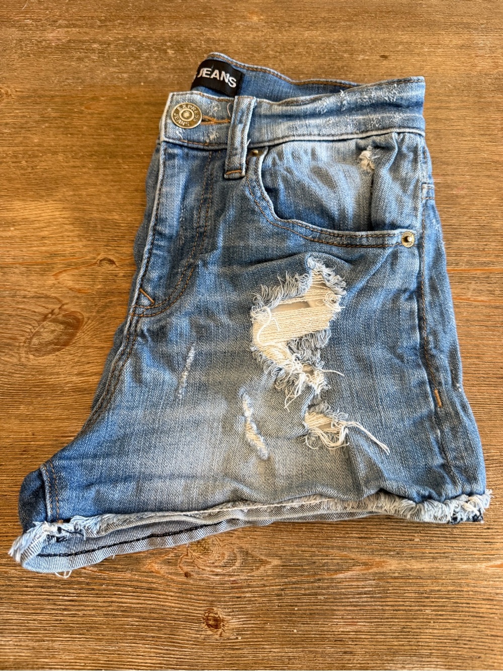 Express Distressed Blue Jean Shorts